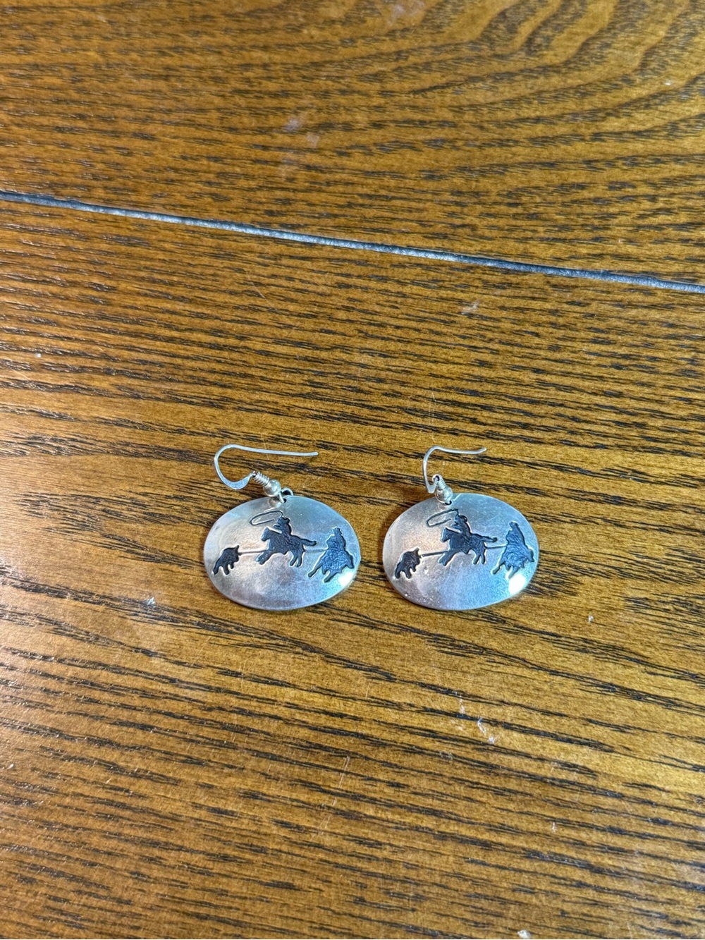 Sterling Silver Team-Roping Dangle Earrings
